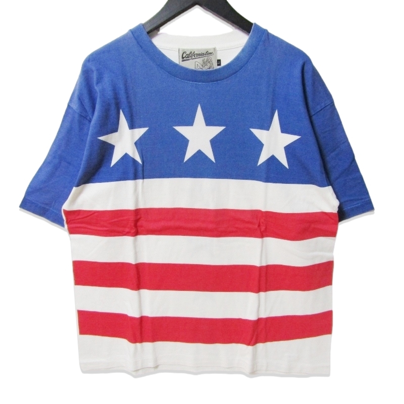 CALIFORNIA LINE カリフォルニアライン 半袖Tシャツ CLT23-009 ファイブスタークルーネックTシャツ コットン 日本製 レッド L 27111607拍卖