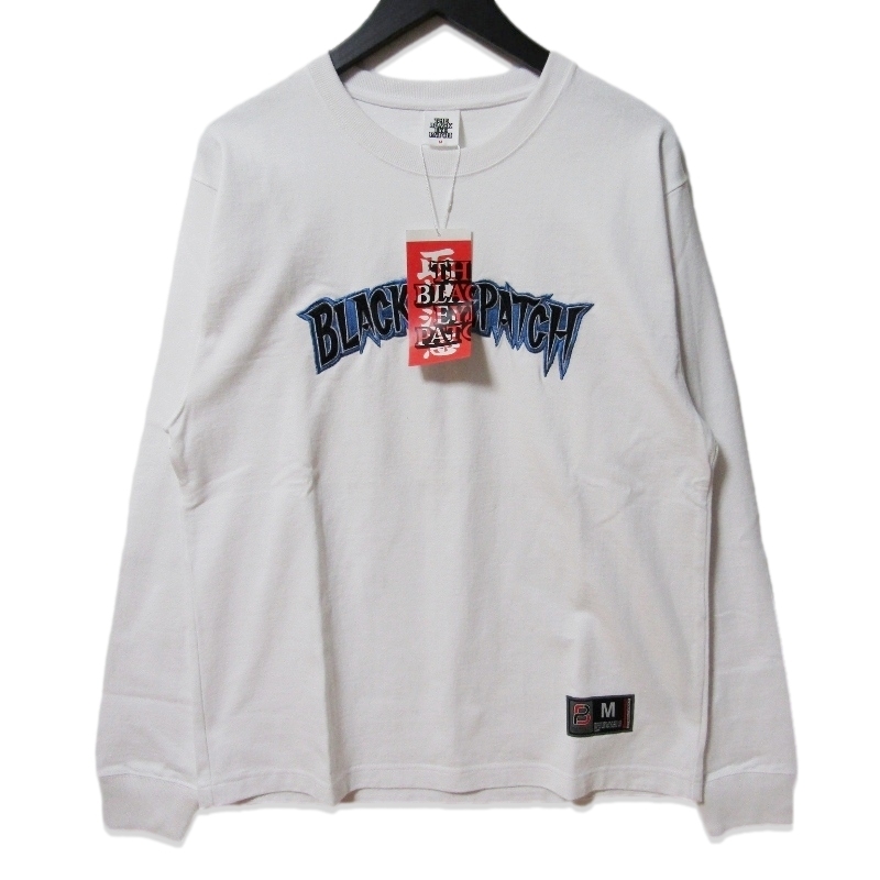 未使用 BLACKEYEPATCH ブラックアイパッチ WOLVES L/S TEE BEPFW24LT21 長袖Tシャツ 刺繍 ロゴ WHITE M タグ付き 27111627拍卖