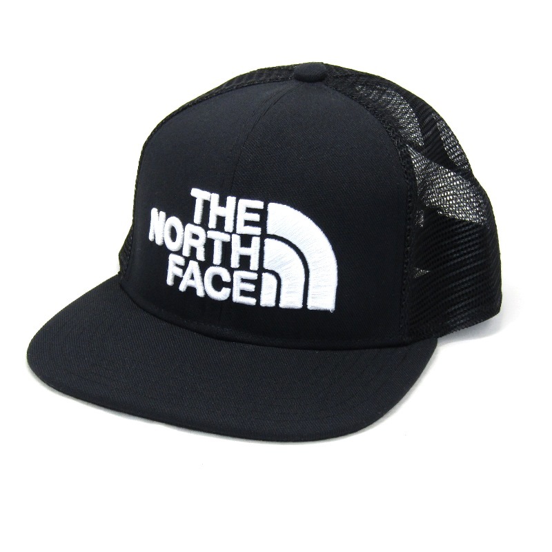 美品 THE NORTH FACE ノースフェイス メッシュキャップ NN02333 Message Mesh Cap ロゴ メッセージ ブラック 黒 54000008拍卖