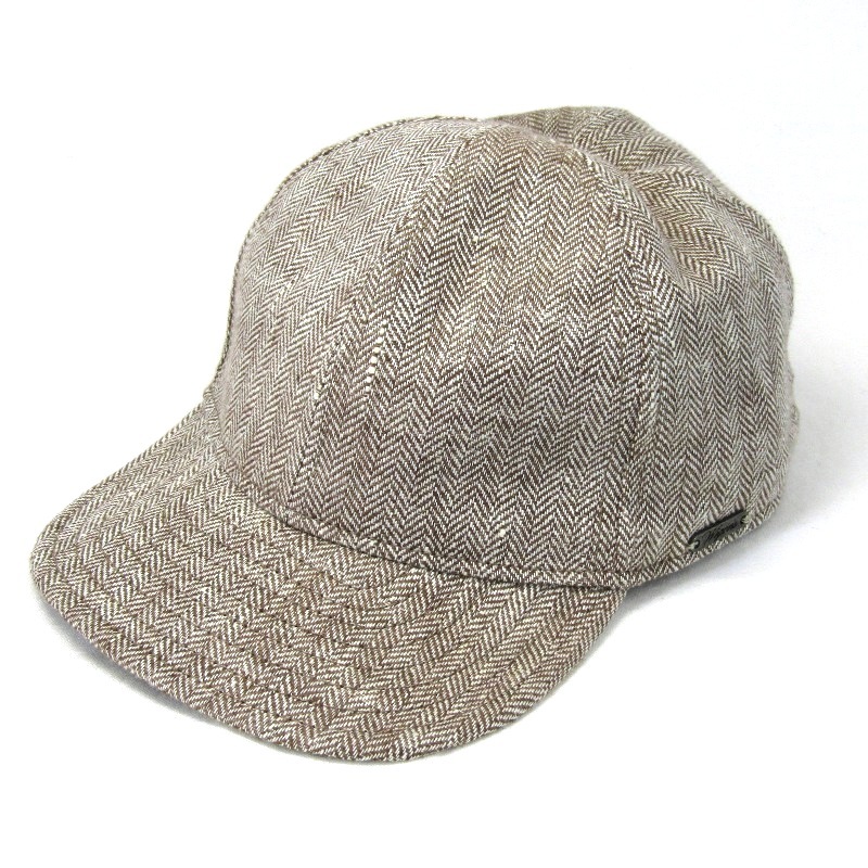Wigens ヴィゲーンズ キャップ W120369 Baseball Cap ヘリンボーン ベースボールキャップ リネン エストニア製 ベージュ 60 54000014拍卖