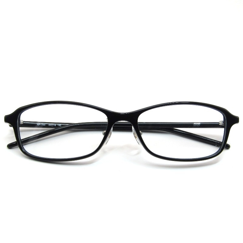 美品 999.9 フォーナインズ メガネフレーム NP-730 日本製 スクエア ネオプラスチック 90 ブラック 61003983拍卖