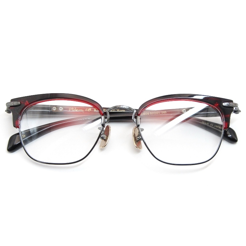 未使用 Ptolemy48 トレミー48 メガネフレーム KB-014 King Buffalo 日本製 キングバッファロー ブロウ ウェリントン 水牛角 RD 61003999拍卖