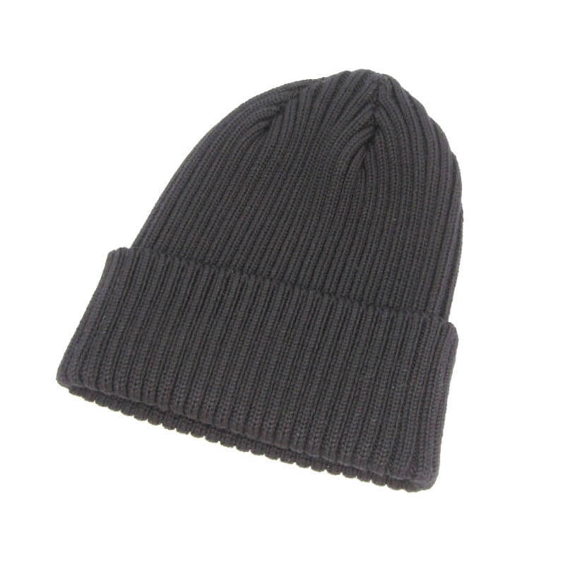 美品 HYKE ハイク ニットキャップ ウール ワッチキャップ ビーニー リブ メンズ レディース ブラック 黒 28011170拍卖