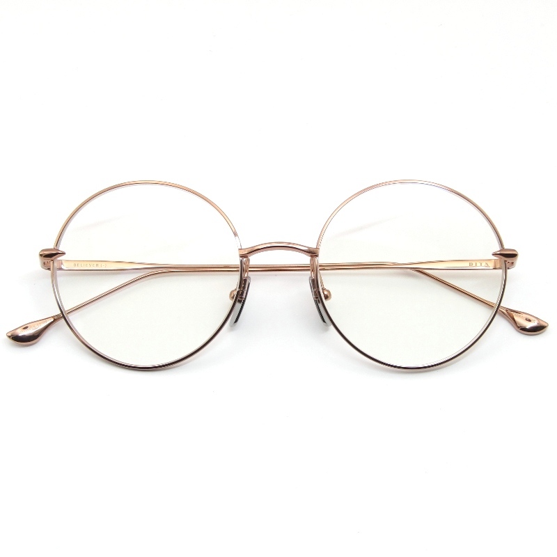 美品 DITA ディータ メガネフレーム BELIEVER(-) DTX506-52-02 日本製 ビリーバーマイナス ラウンド RGD ローズゴールド 61004010拍卖