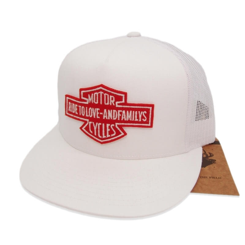 未使用 ANDFAMILYS アンドファミリー メッシュキャップ MOTORCYCLE MESH CAP SP-25051 日本製 ワッペン ホワイト 白 28011217拍卖