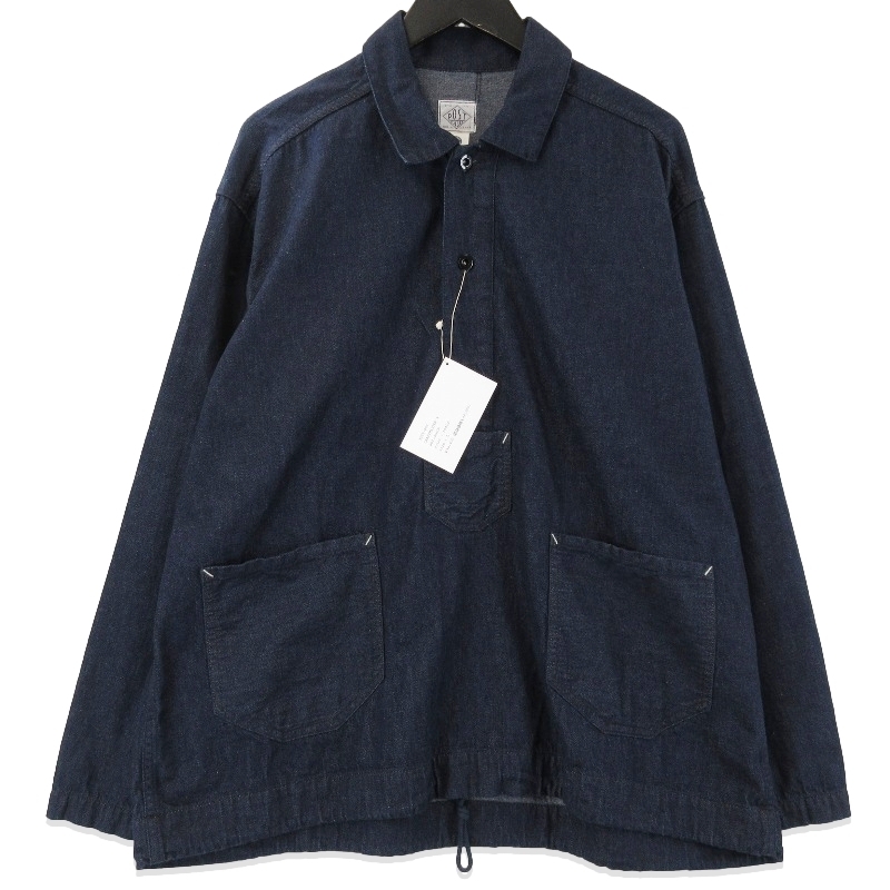 未使用 POST O'ALLS ポストオーバーオールズ CRAFTMASTER 4 3229-8DI ラフトマスター4 デニム スモック インディゴ L タグ付き 71013987拍卖