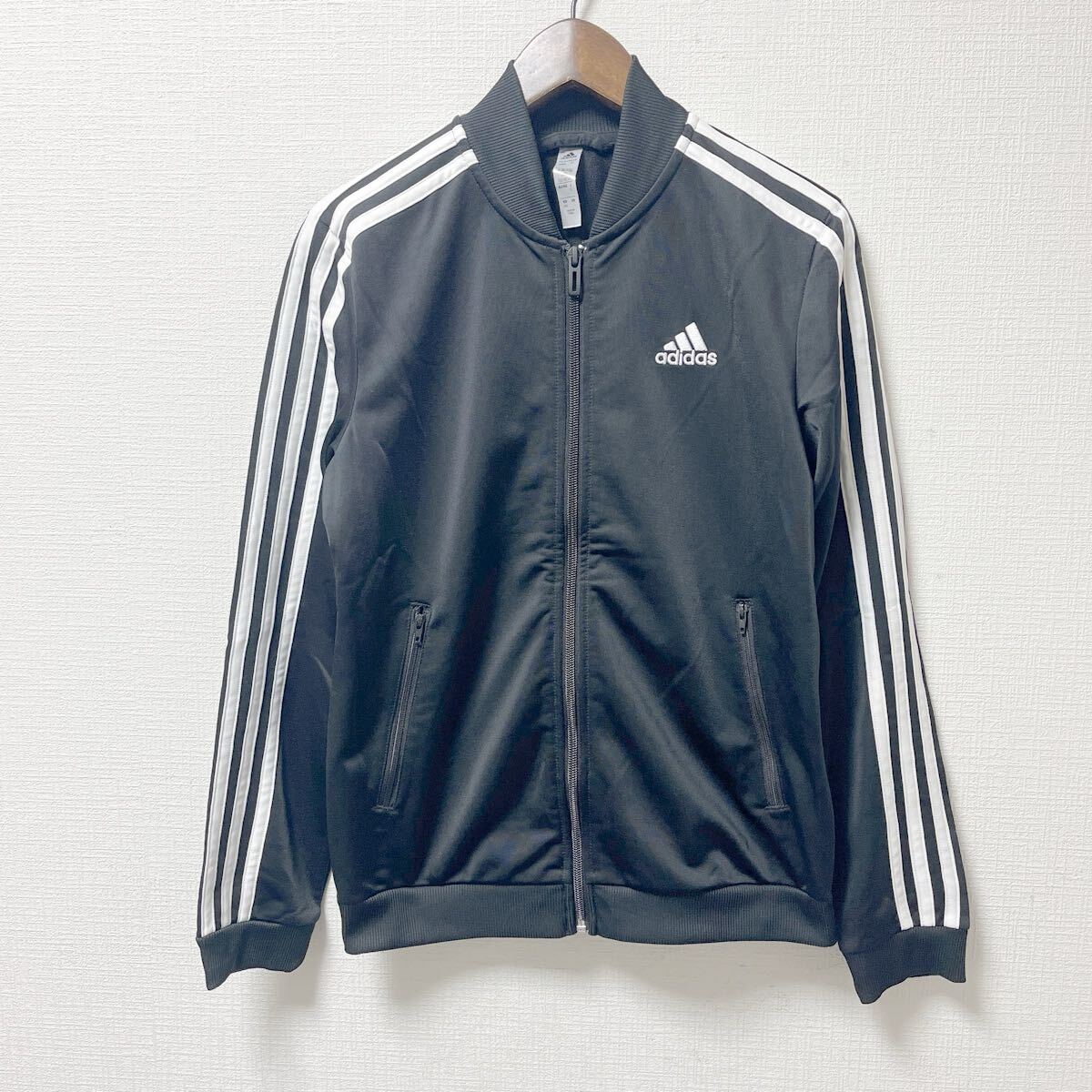 adidas アディダス レディース ジャージ トラックジャケット Sサイズ ブラック ポリエステル拍卖