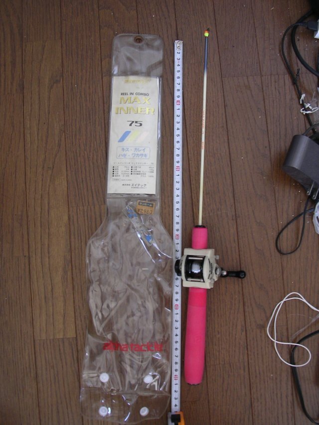 ■エイテック alpha tackle REEL IN COMBO MAX INNER 75 キス/カレイ/ハゼ/ワカサギ 釣り竿 動くが完全JUNK品拍卖