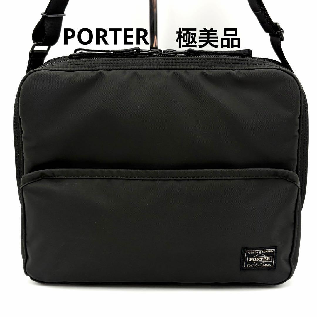 希少 PORTER ポーター ドライブ ショルダーバッグ 斜めがけ 黒 ブラック ナイロン メンズ 多機能 日本製拍卖