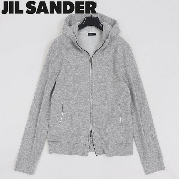 【HA587】◆JIL SANDER ジルサンダー コットン Wジップ パーカー ヘザーグレー拍卖
