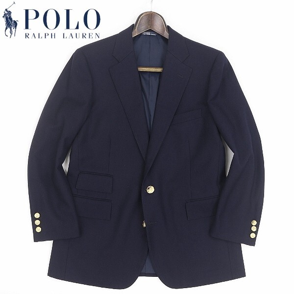 【HA586】◆POLO RALPH LAUREN ポロ ラルフローレン 金釦 紺ブレザー ジャケット ネイビー 96AB5拍卖