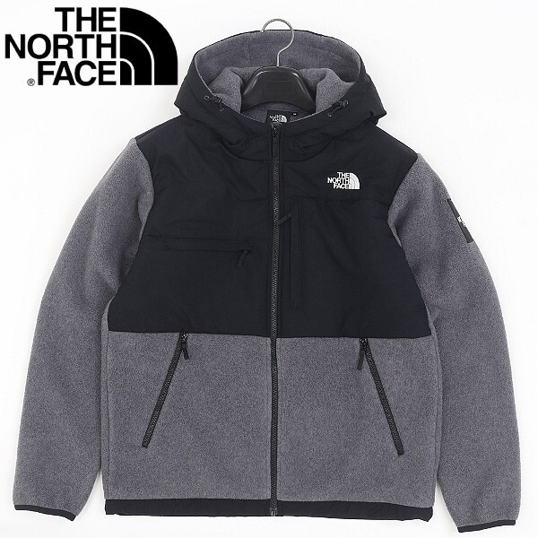 【HA757】◆THE NORTH FACE ノースフェイス NA72052 Denali Hoodie デナリ フーディー フリース ジャケット グレー×ブラック M拍卖