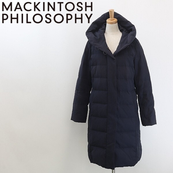 【HA629】◆MACKINTOSH PHILOSOPHY マッキントッシュ フィロソフィー ダウン フーデッド コート 紺 ネイビー 36拍卖