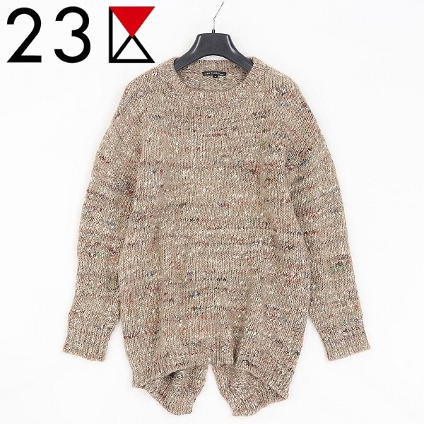 【HA789】美品◆23区 アルパカ&シルク混 ウール ニット セーター ライトブラウン 38拍卖