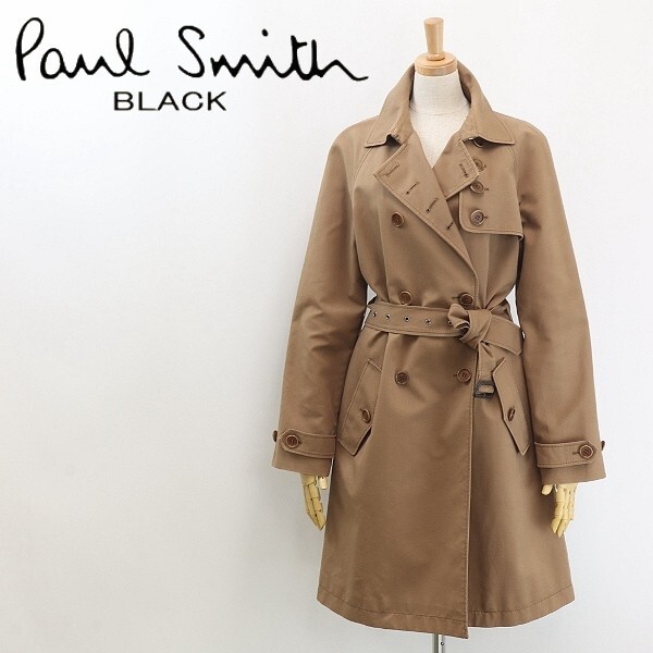 【HA787】◆Paul Smith BLACK ポールスミス ブラック 裏地フォトプリント コットン 中綿 ベルテッド コート ブラウン 42拍卖