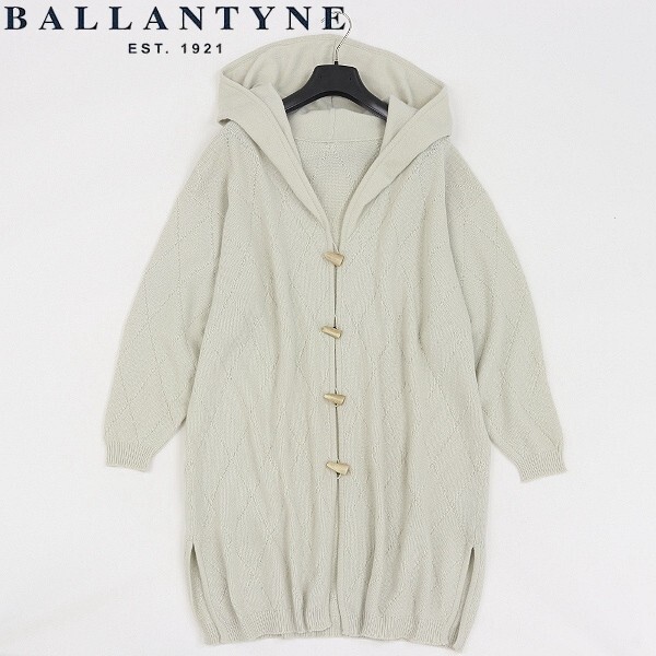 【HA784】美品◆BALLANTYNE バランタイン カシミヤ100% ニット フーデッド ロング カーディガン M拍卖