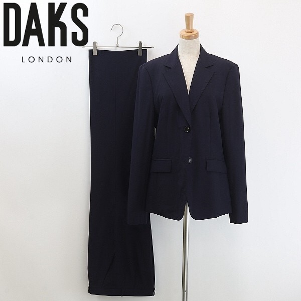 【HA775】◆DAKS ダックス 2釦 ジャケット&パンツ スーツ セットアップ 紺 ネイビー 42拍卖