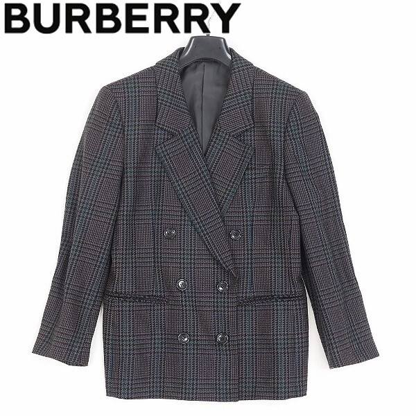 【HA866】美品 ヴィンテージ◆BURBERRYS バーバリー チェック柄 ウール ダブル ジャケット 9AR拍卖