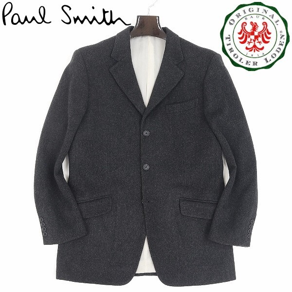 【HA888】◆Paul Smith ポールスミス × ORIGINAL TIROLER LODEN社 ウール 3釦 ジャケット チャコール L拍卖