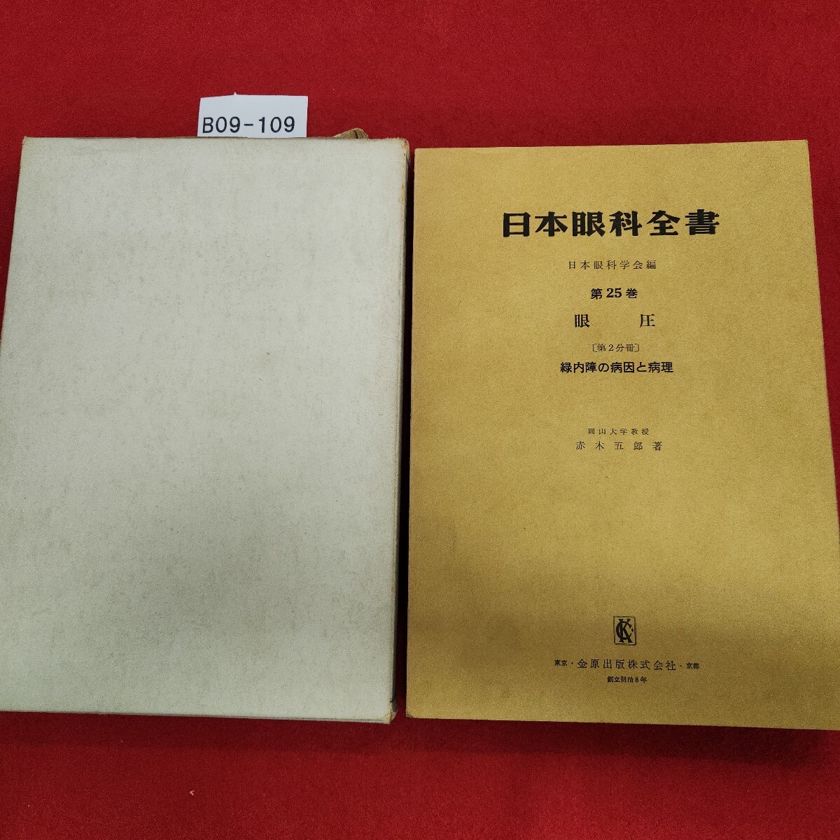 B09-109 日本眼科全書 第25巻 眼圧 (Ⅱ) 外箱傷みあり。 拍卖
