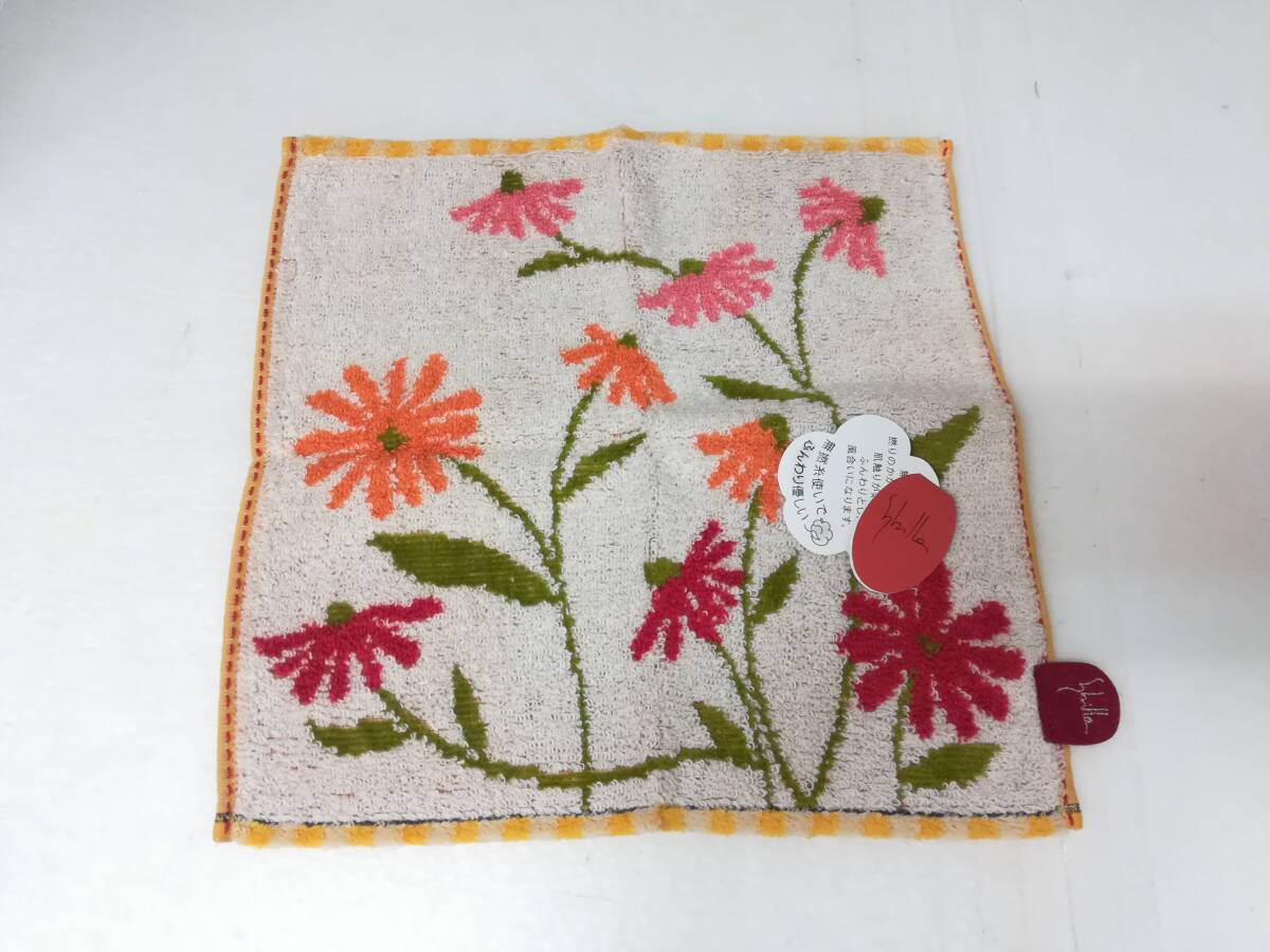 ■未使用 シビラ Sybilla ハンカチタオル 花柄 約25×25㎝ 紙タグ付き拍卖