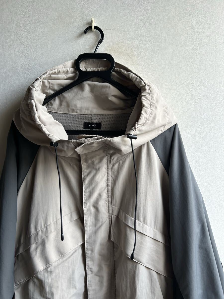 【美品】BEAMS ブルゾン ナイロンジャケット マウンテンパーカ メンズ XL 裏地付き リラックスシルエット ビームス アウター拍卖