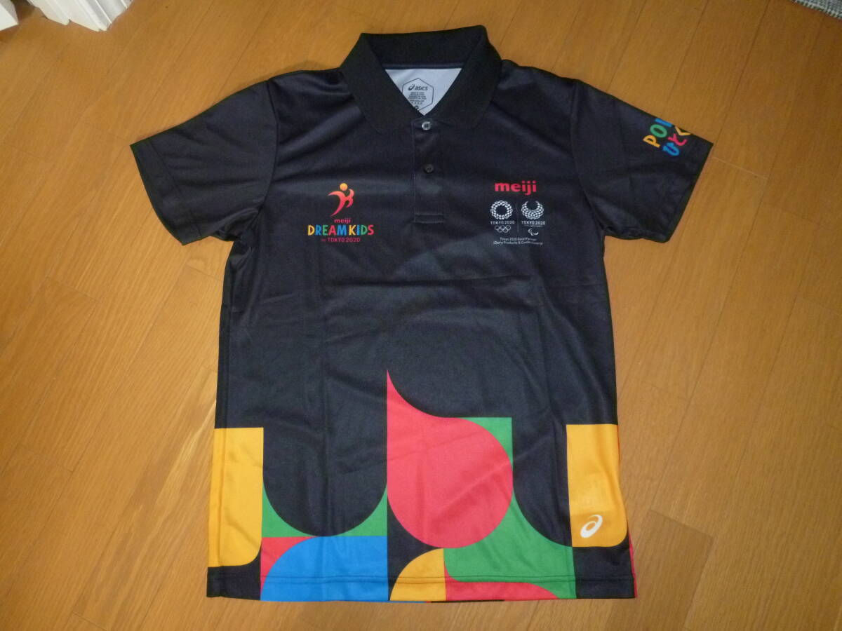 未使用 2020オリンピックパラリンピック アシックス速乾性素材ポロシャツ meiji M JSA0321拍卖
