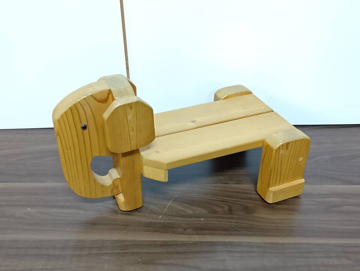 【OK彦】三輪車 木製 像 ゾウ 玩具 キッズ 子供用おもちゃ 乗り物 希少品 1円スタート拍卖