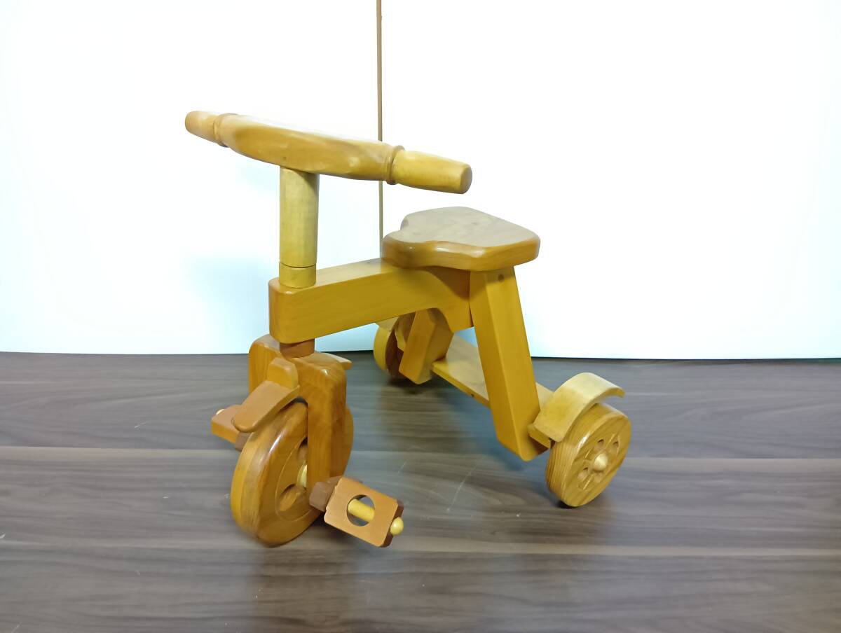 【OK彦】三輪車 木製 玩具 キッズ 子供用おもちゃ 乗り物 乗用玩具 希少品 1円スタート拍卖