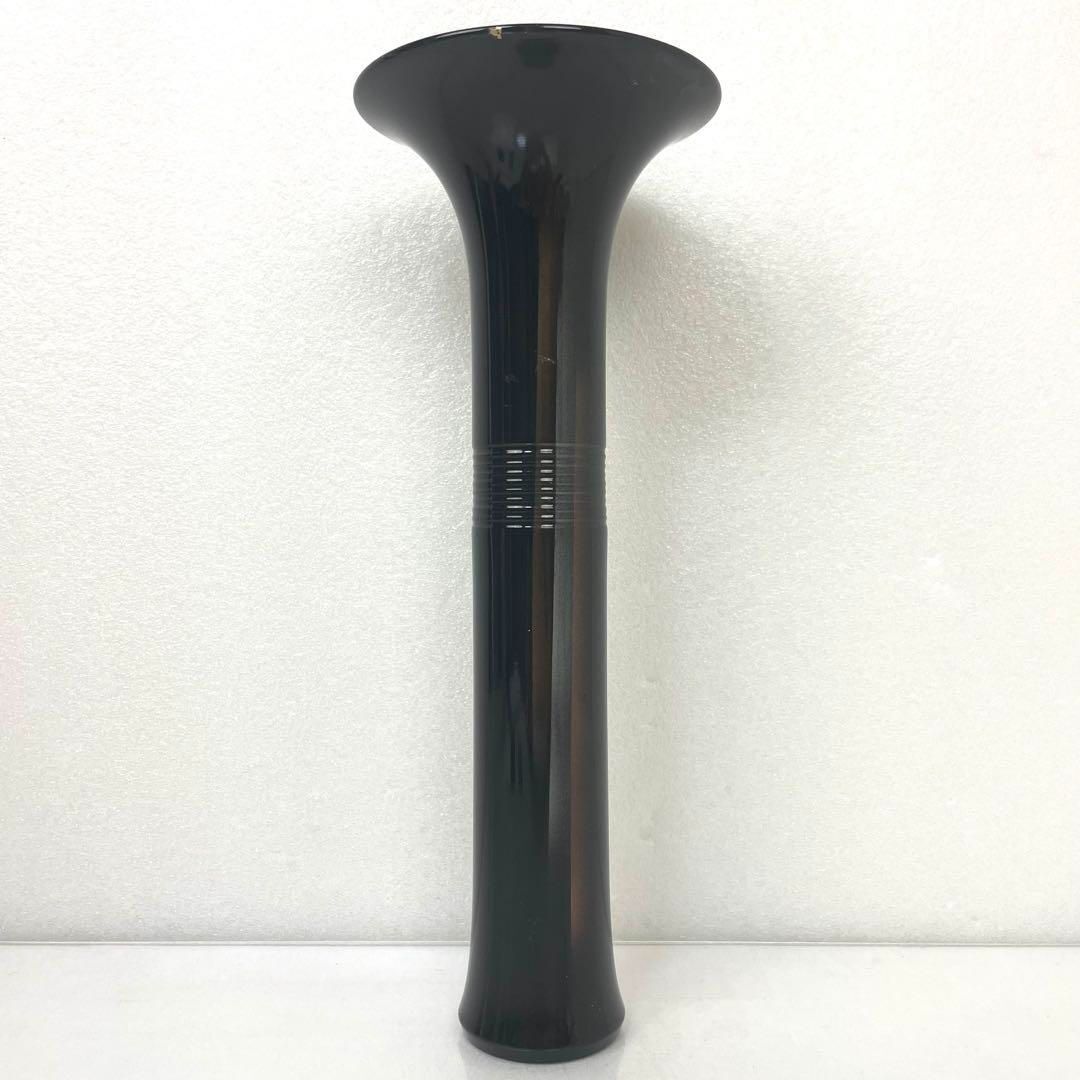 希少 グラデーション加工 池坊 生花 花器 立花 ブラック 金属製 高さ 33cm拍卖