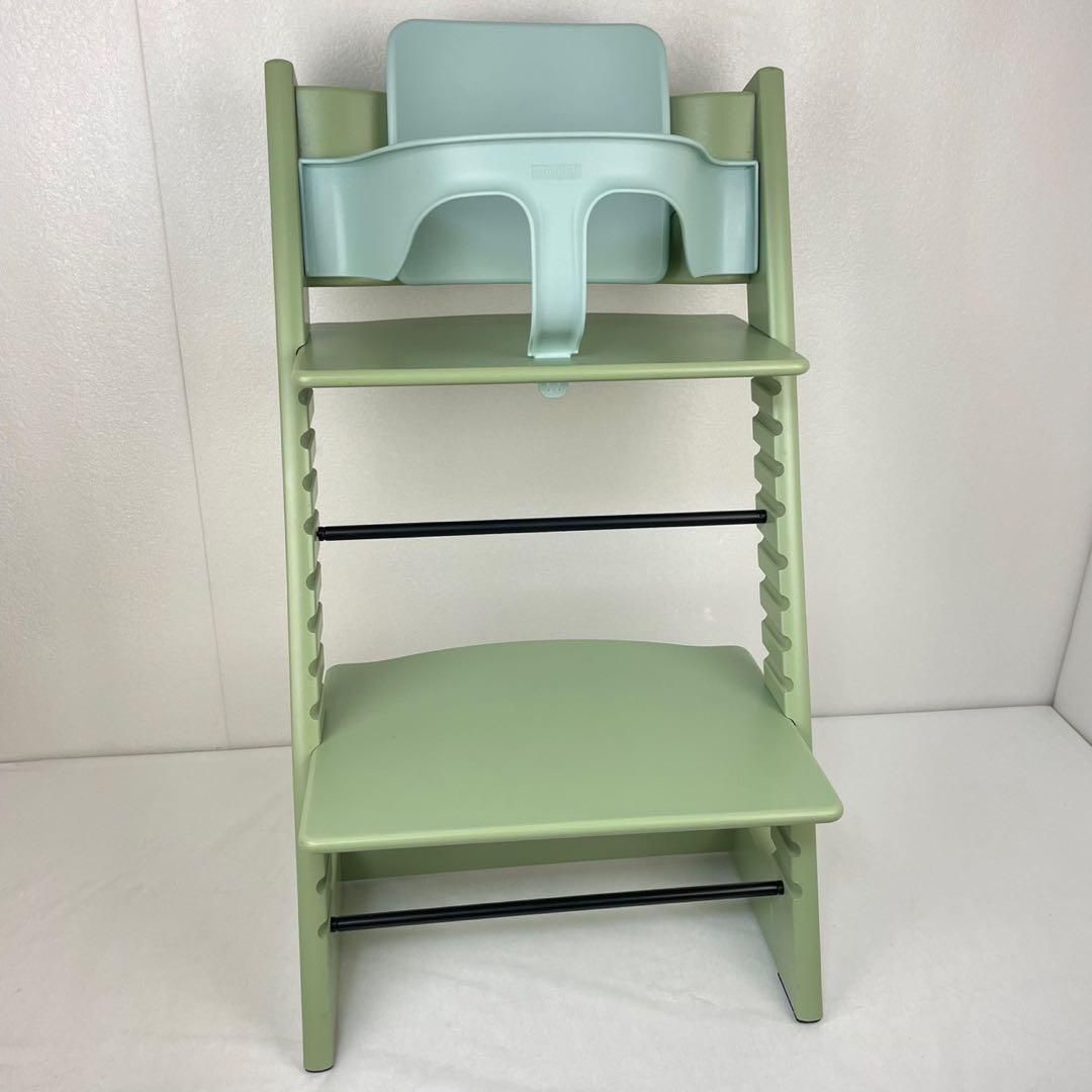 希少カラー STOKKE ストッケ トリップトラップ シリアル7 モスグリーン ベビーチェア拍卖