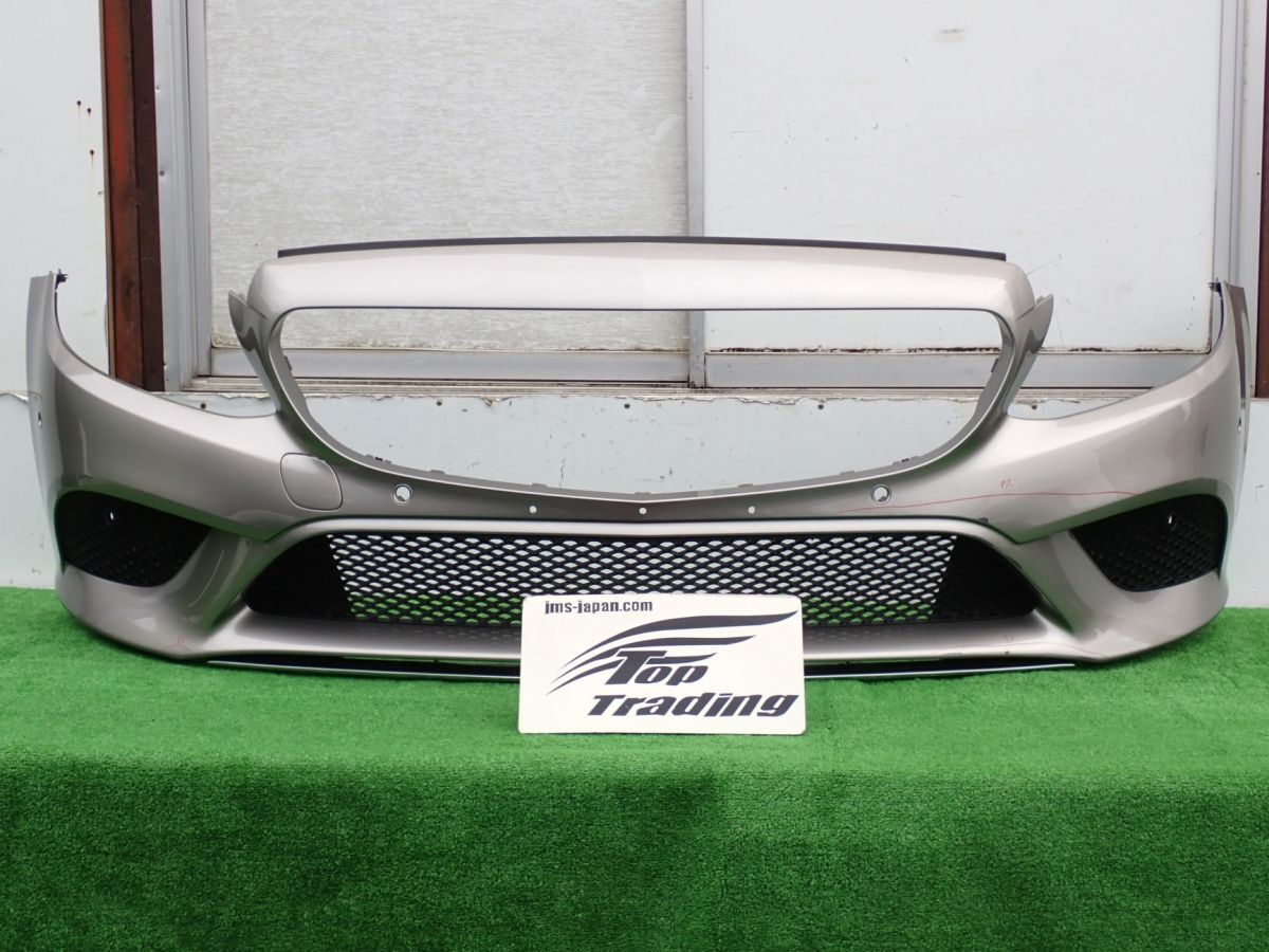 L6402vc ベンツ純正 Cクラス W205/S205 後期 ベースグレード フロントバンパー スポイラー・グリル付 (A2058809002) シルバー859拍卖