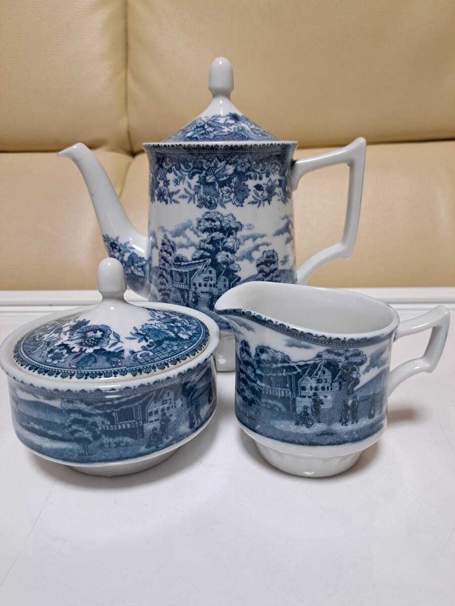 ヨーロッパ コーヒーポット/シュガーポット/ミルクピッチャー3点セット拍卖