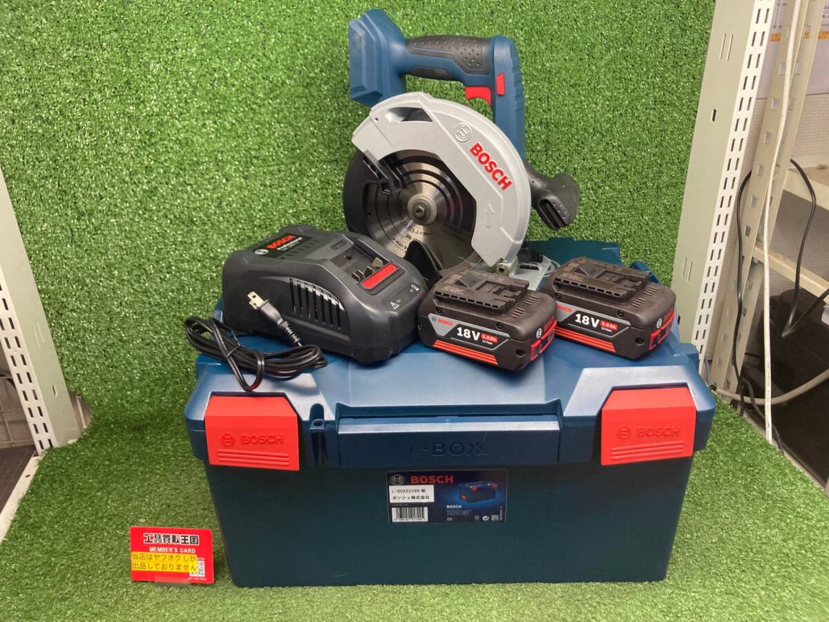 BOSCH(ボッシュ) 165㎜18vバッテリー丸のこ (フルセット5.0Ahバッテリx2/充電器/ケース) GKS18V-57H ITZAGBR2NYFC拍卖