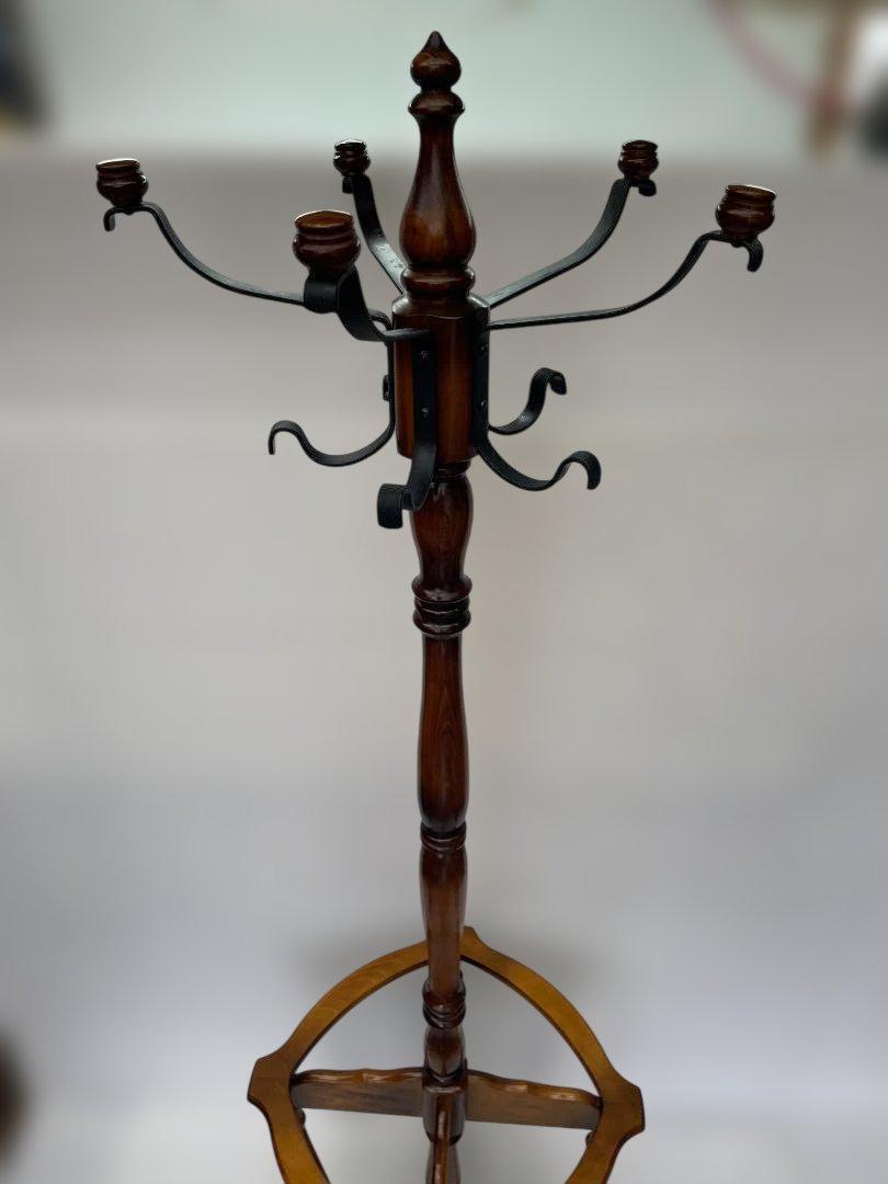 カリモク コロニアル アンティーク ポールハンガー 傘立て 09c84拍卖