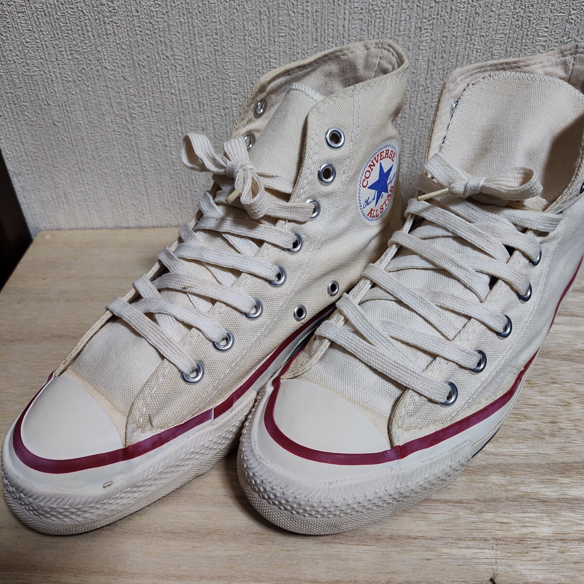 コンバース CONVERSE ハイカット USA製 80年代 7ハーフ ヴィンテージ 26.0 オールスター HI 生成り拍卖