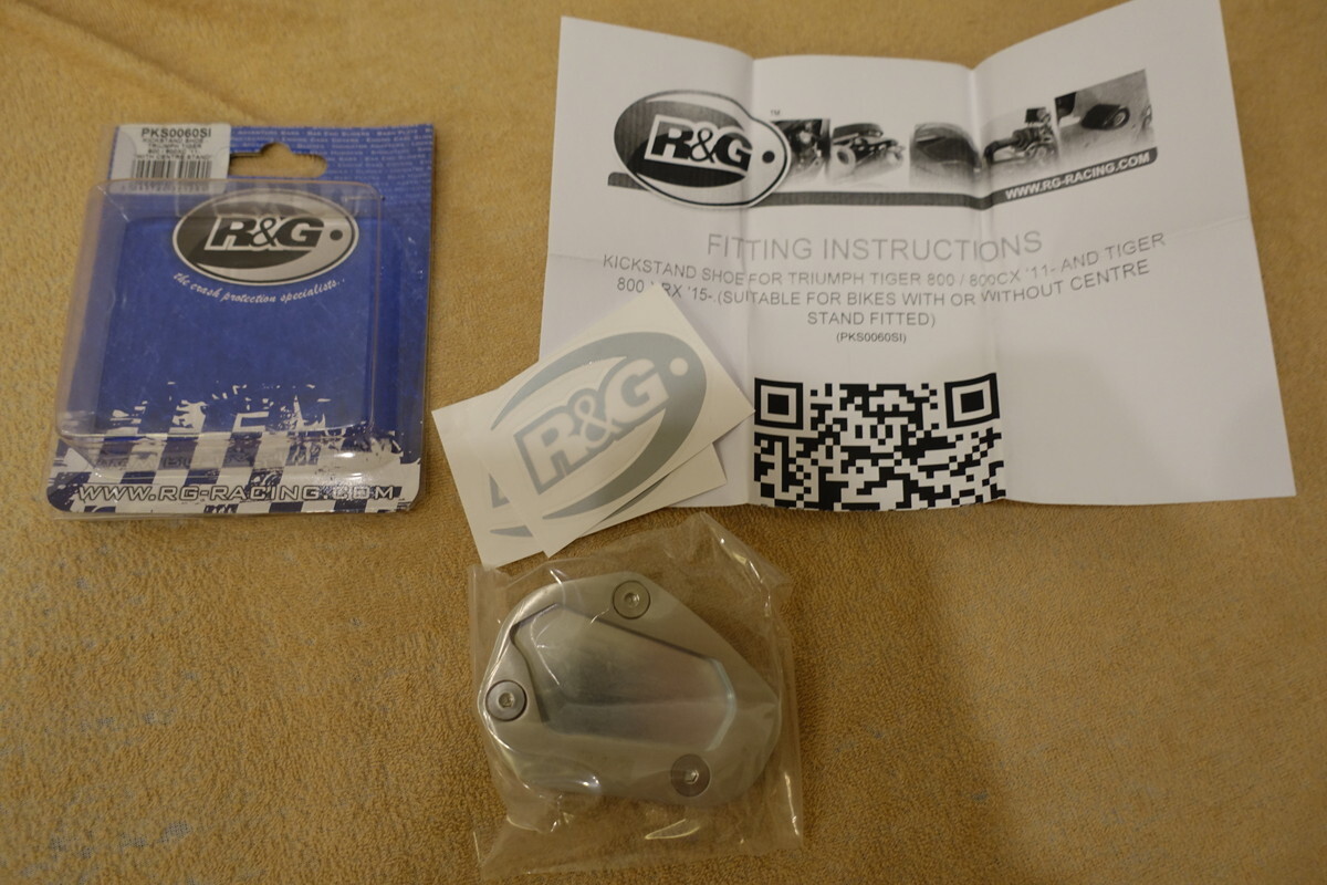 R&G Tiger800 / XC (11-14) Tiger800XRX (15-) キックスタンドシュー 定価10,450円 アルミニウム ステンレス タイガー RG-PKS0060SI 3拍卖