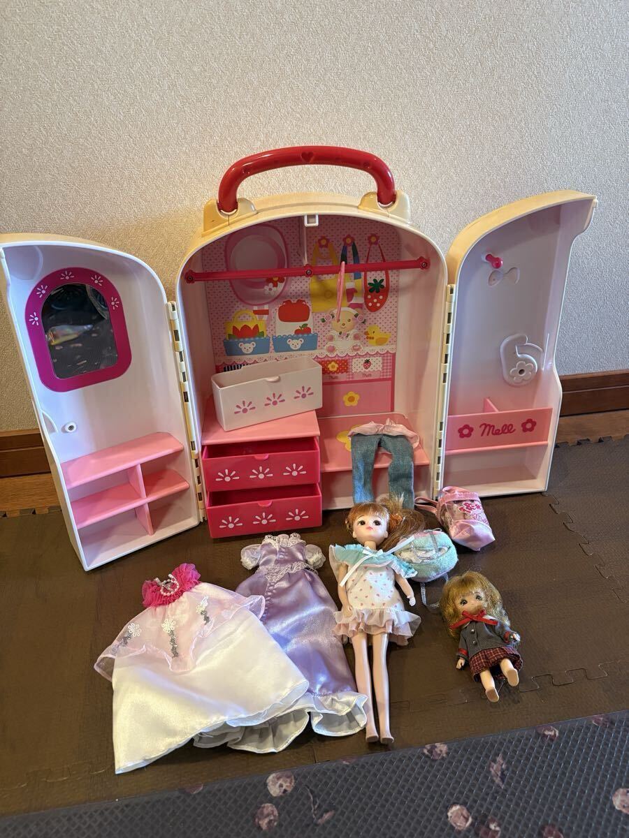 メルちゃん 衣装セット 収納ケース付き クローゼット 洋服 小物セット リカちゃん タカラ TAKARA 着せ替え人形 ミキちゃん  レトロ拍卖