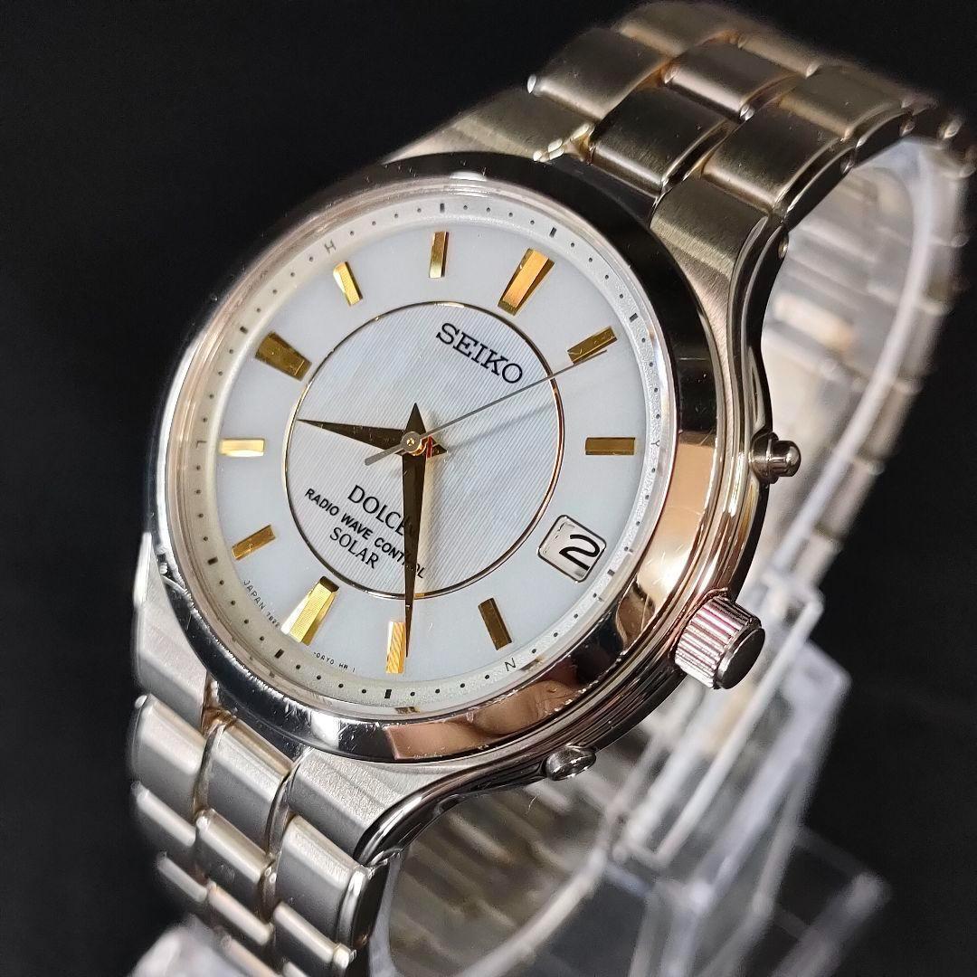 極美品 SEIKO セイコー ドルチェ シェル文字盤 ゴールド ソーラー 腕時計拍卖