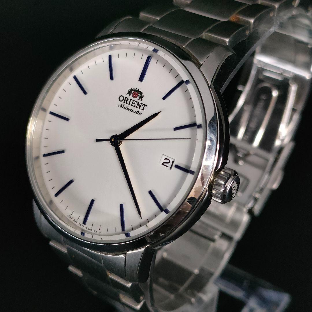 美品 ORIENT オリエント ホワイト シルバー 自動巻き メンズ 腕時計拍卖