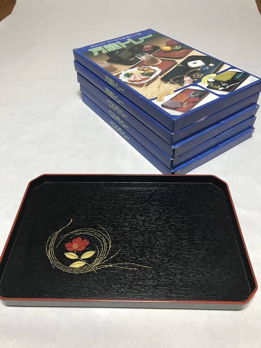★新品 未使用★漆器 盆 花模様 6枚セット 激レア 昭和レトロ拍卖
