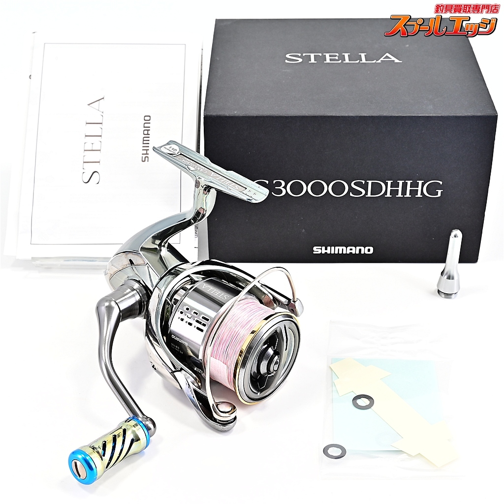 ★☆【シマノ】 18ステラ C3000SDHHG 55mm純正シングルハンドル&リブレマージアノブ装着 リールスタンド付 SHIMANO STELLA★☆m42678拍卖