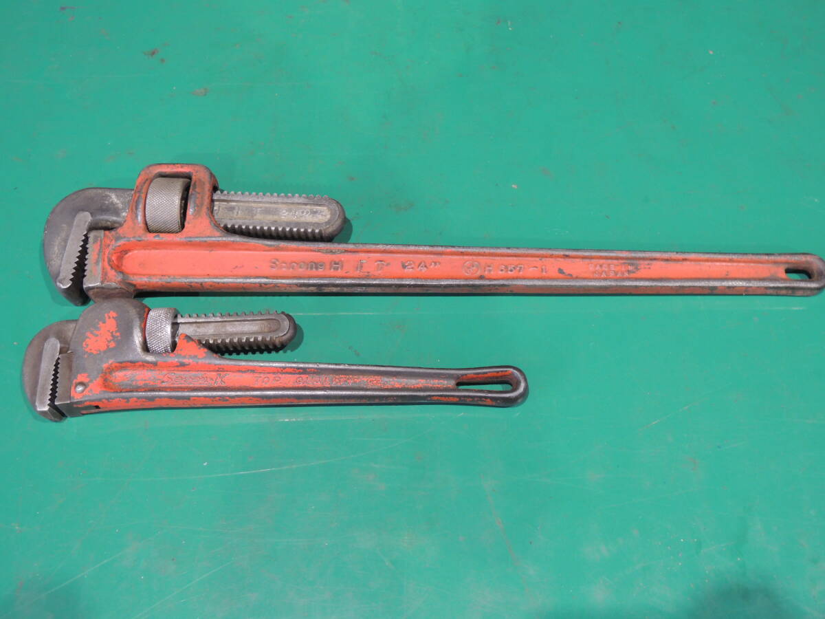 パイプレンチ 2本 全長約320㎜ 540㎜ 中古 ハンドツール 工具 #961拍卖
