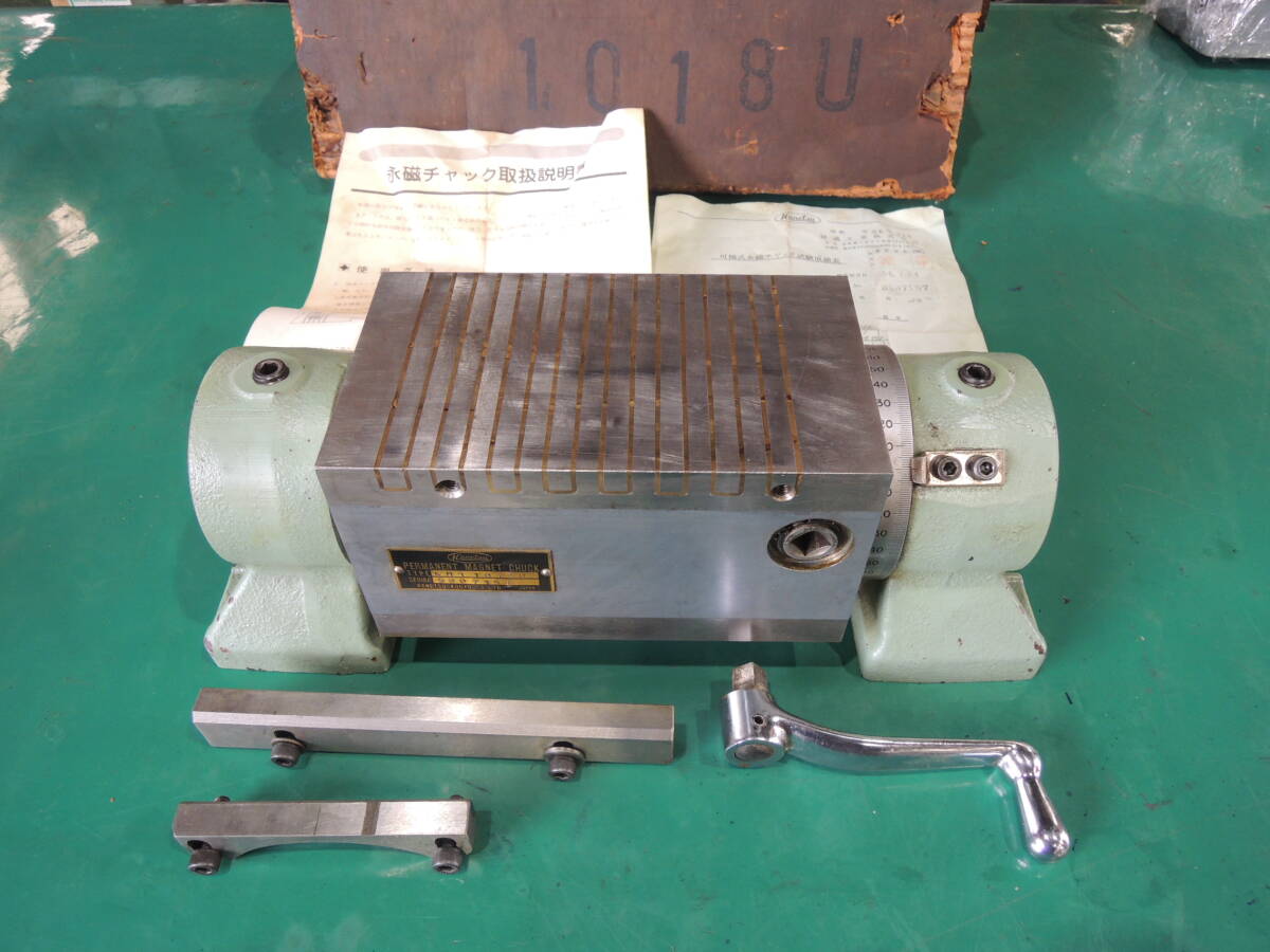 KANETSU 可傾式永磁チャック KMT1018U 傾斜永久磁石チャック 傾斜動作固め 中古 工具 #983拍卖