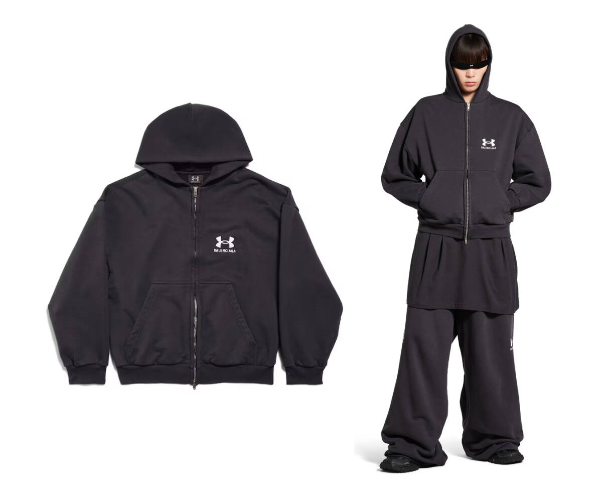 25SS BALENCIAGA UNDER ARMOUR Zip Up Hoodie S バレンシアガ アンダーアーマー ジップ パーカー ジャケット バギー デニム ジーンズ 25AW拍卖