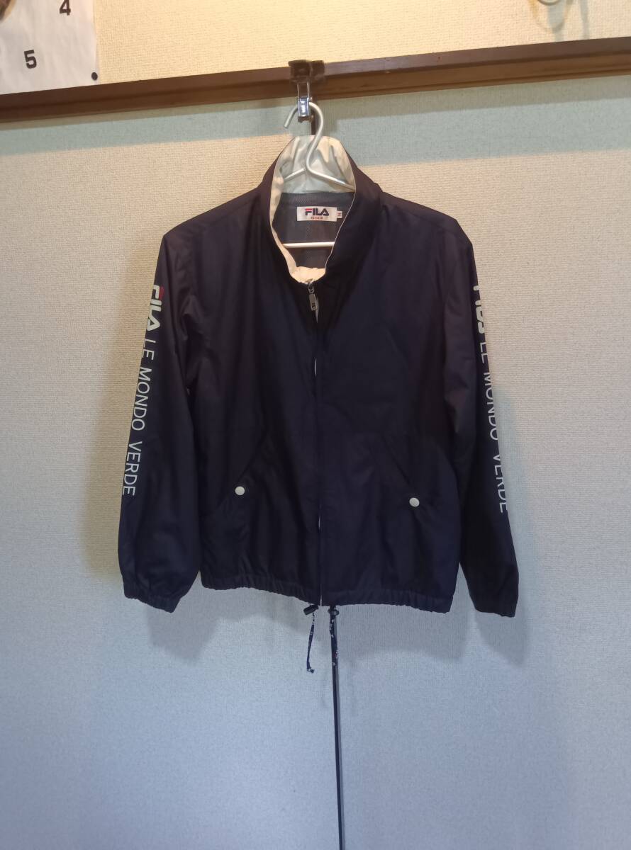 サイズM■FILA GOLF /フィラ 裏地はメッシュ ウィンドブレーカー■ネイビー系 used● 拍卖