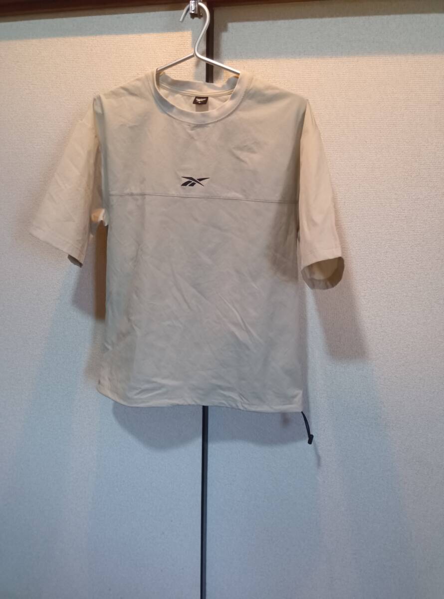 サイズM■Reebok/リーボック■テックTシャツ●うすベージュ系 used●送料185拍卖