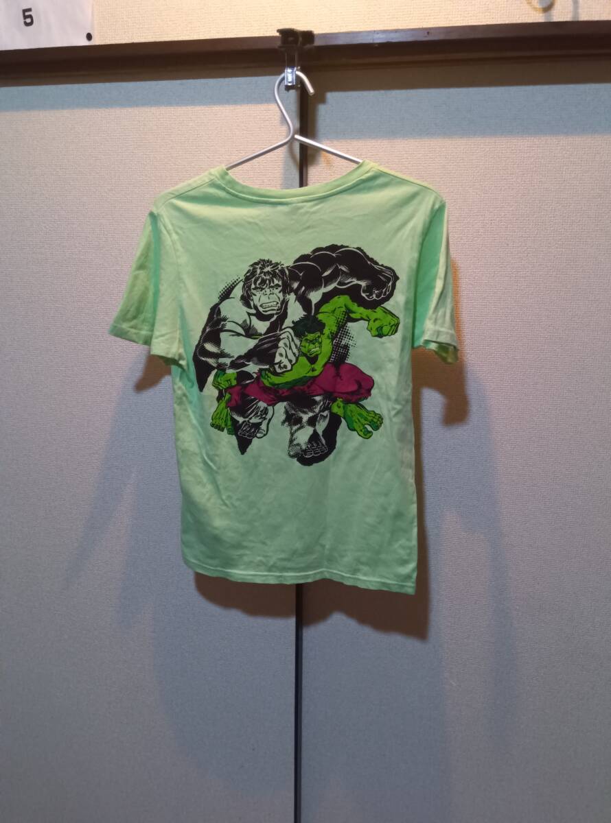 サイズS★MARVEL/ジーユー● 超人ハルク★半袖Tシャツ●グリーン系★used●送料185●拍卖