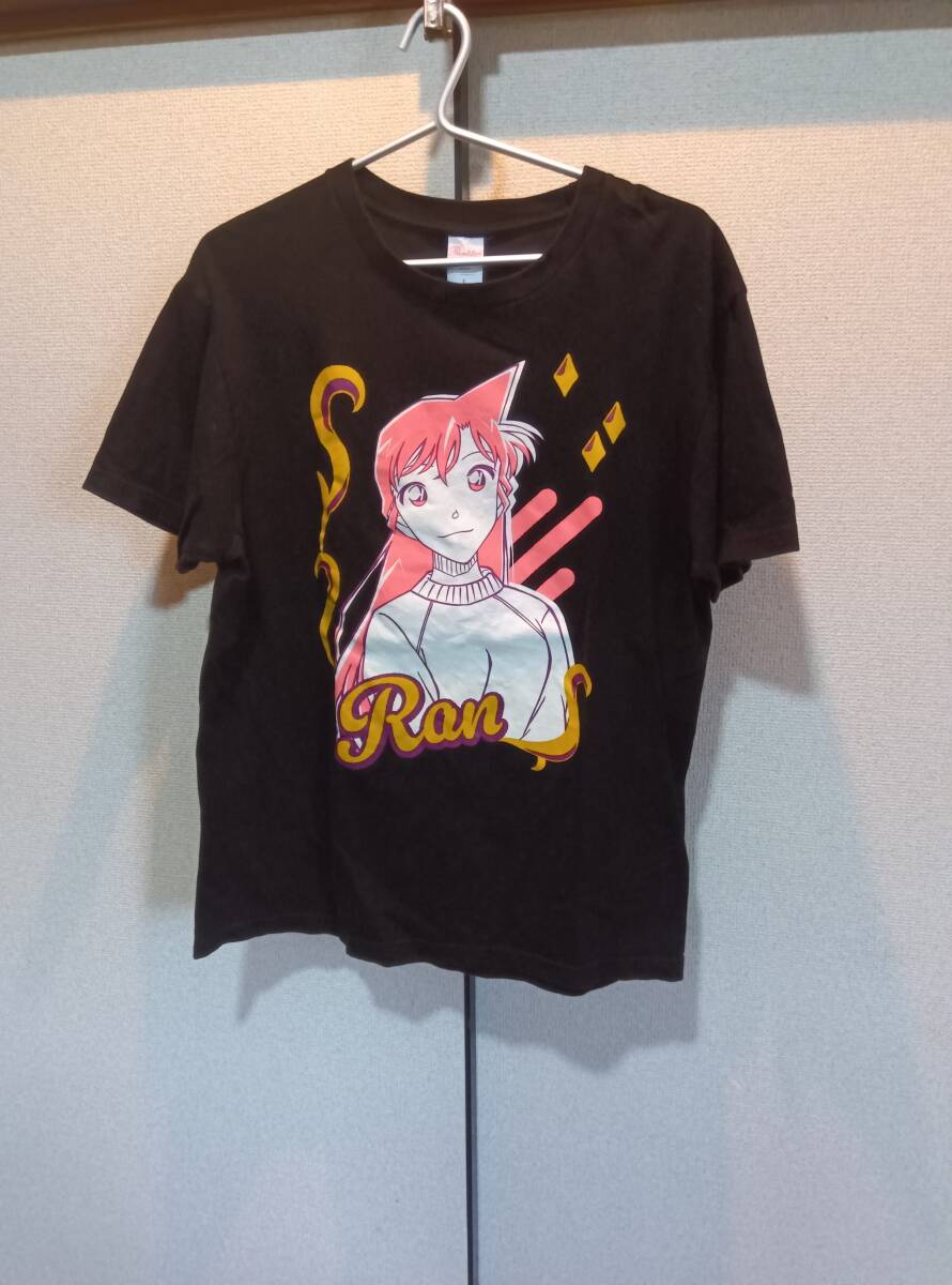 サイズL★名探偵コナン毛利蘭★半袖Tシャツ●ブラック★used●送料185●拍卖