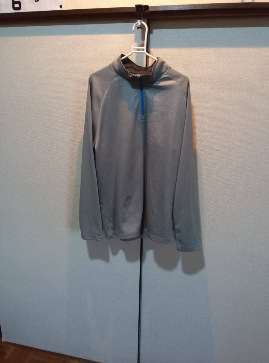 サイズLL■ニューバランス/ NEW BALANCE■ハーフジップ長袖シャツ ■グレー系●used●送料185拍卖